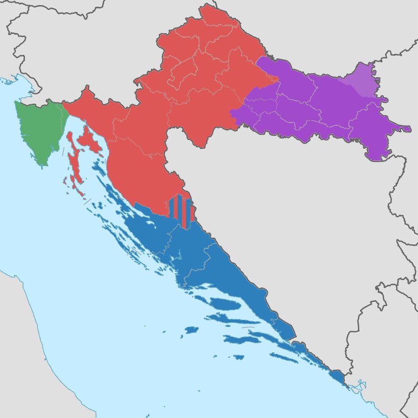Map of Croatia's wine regions